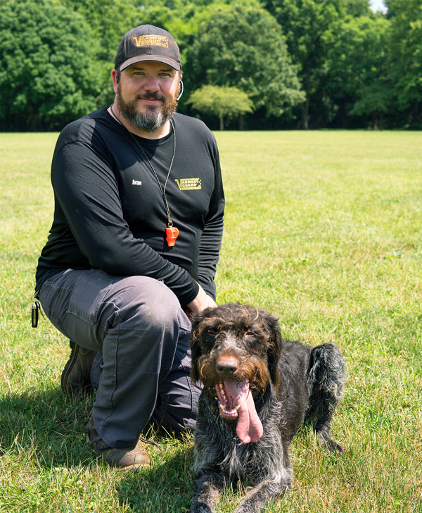 Bird Control Technician With Goose Trained Dog