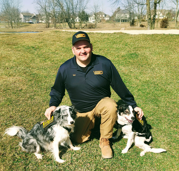 Wildlife Technician With Two Goose Trained Dogs